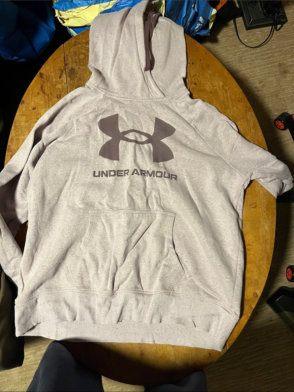 Under Armour Men's Zip-Up Hoodie in Light Mauve with Dark Logo